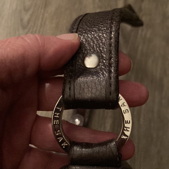 The Sak Pink Label 💯 % Leather Metallic Dark Silver/Brown Shoulder Purse 👛. - Picture 3 of 13